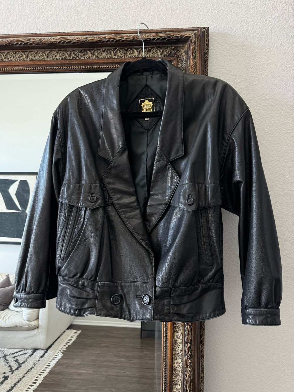 Vintage Leather Bomber Jacket